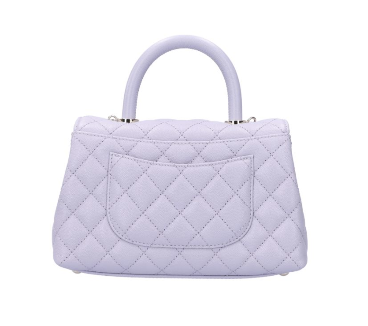 CHANEL 香奈兒 Coco Handle 小號 手提口蓋包 荔枝紋牛皮 淺紫金 A929902