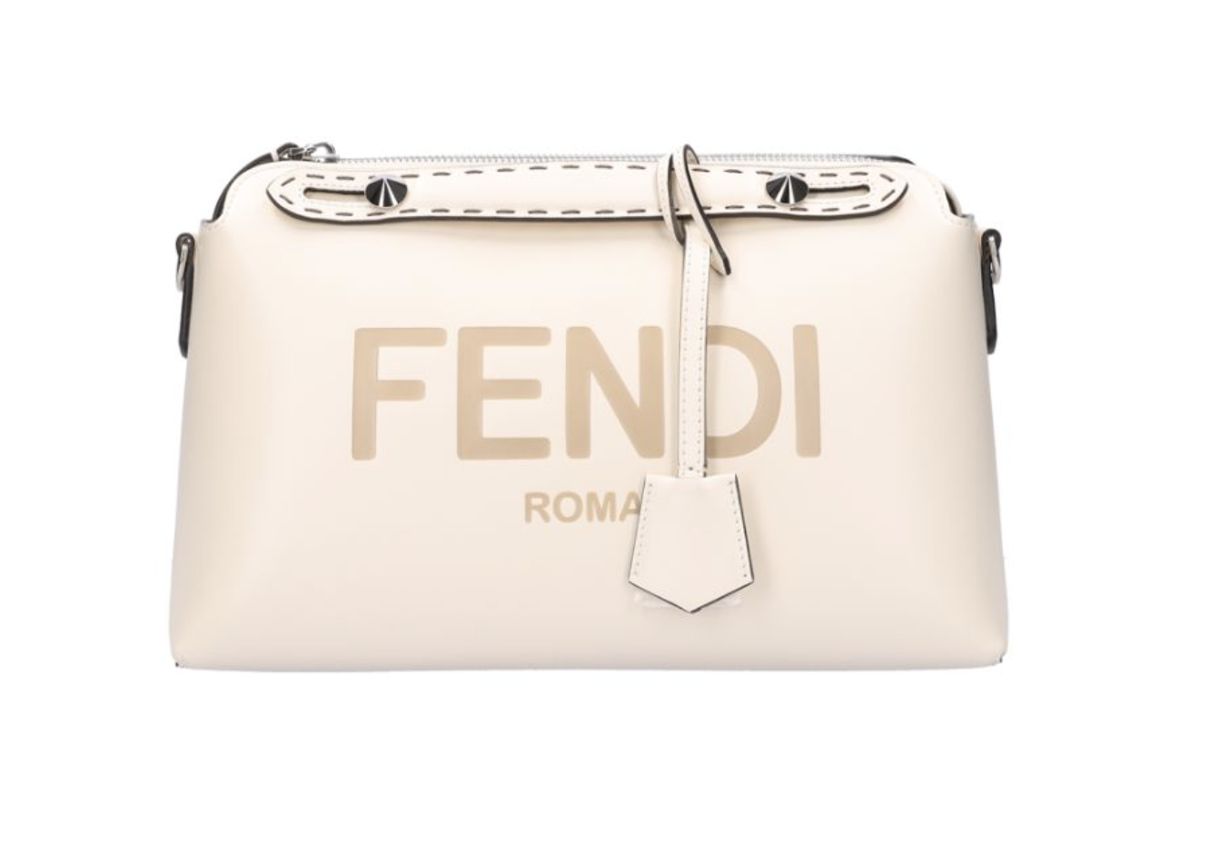 FENDI 芬迪 By The Way 皮革波士頓包 冰白色 8BL1460