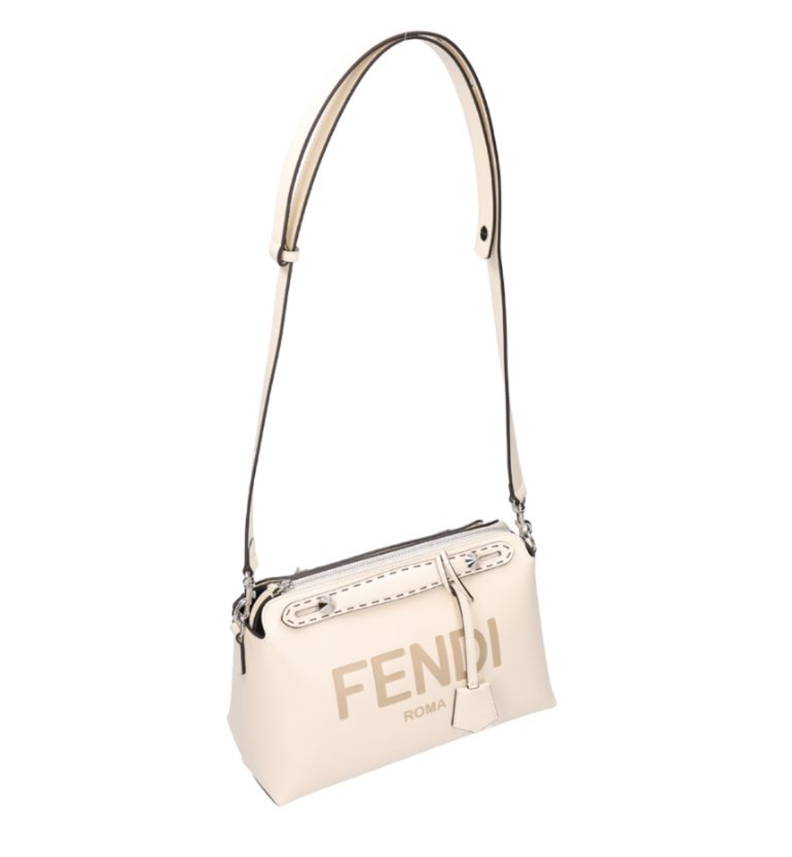 FENDI 芬迪 By The Way 皮革波士頓包 冰白色 8BL1465