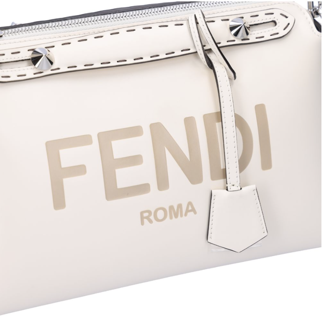 FENDI 芬迪 By The Way 皮革波士頓包 冰白色 8BL1466