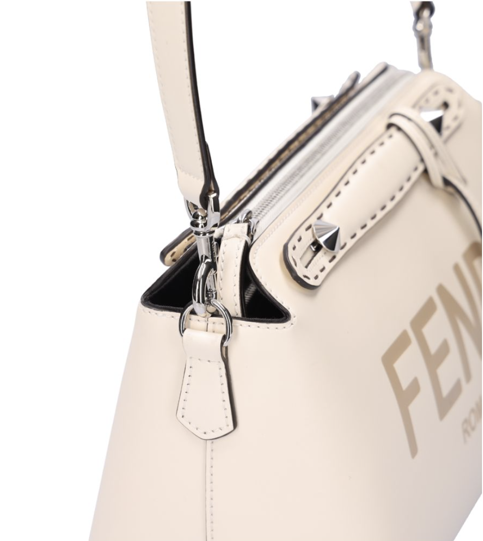FENDI 芬迪 By The Way 皮革波士頓包 冰白色 8BL1467