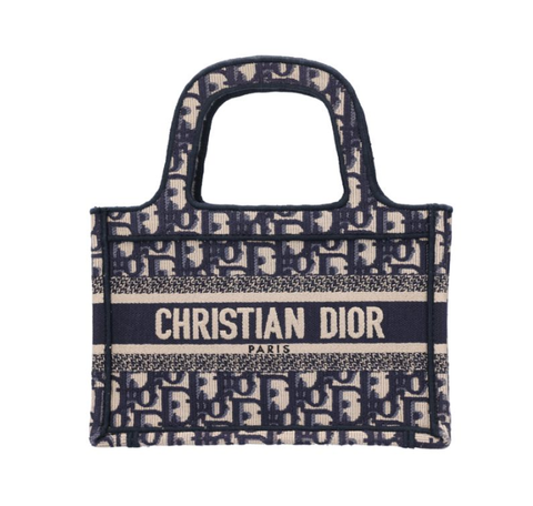 DIOR 迪奧 迷你 Book Tote 托特包 藍色 Dior Oblique 刺繡 S5475ZRIW_0