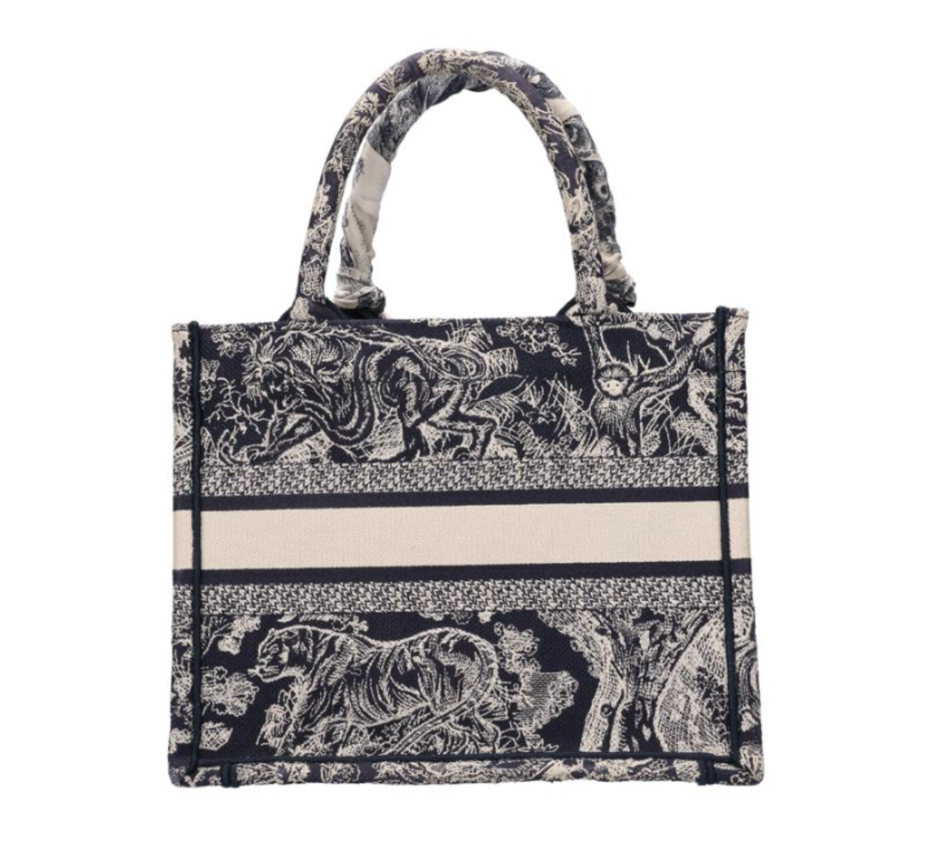 DIOR 迪奧 小號 Book Tote 托特包 藍色 Toile de Jouy Reverse 刺繡 M1265ZRGO2