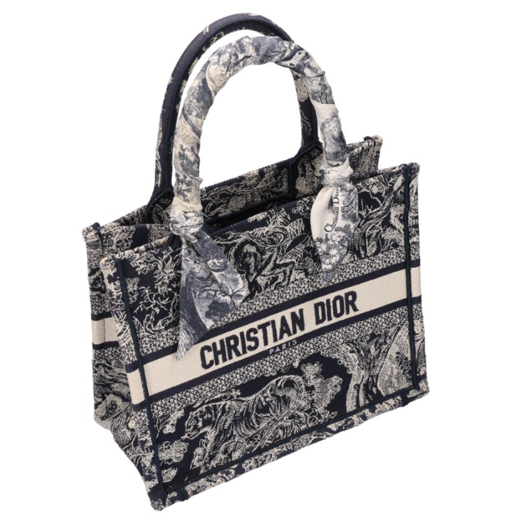 DIOR 迪奧 小號 Book Tote 托特包 藍色 Toile de Jouy Reverse 刺繡 M1265ZRGO5