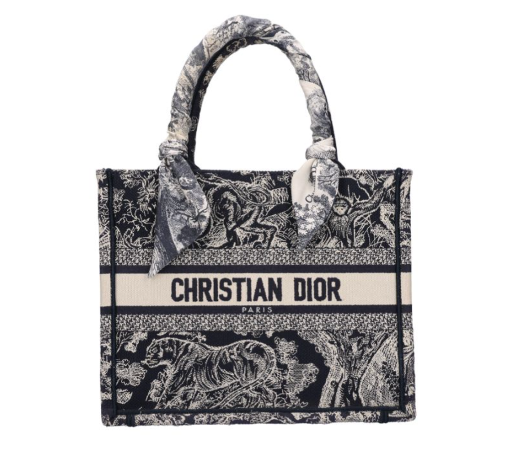DIOR 迪奧 小號 Book Tote 托特包 藍色 Toile de Jouy Reverse 刺繡 M1265ZRGO0