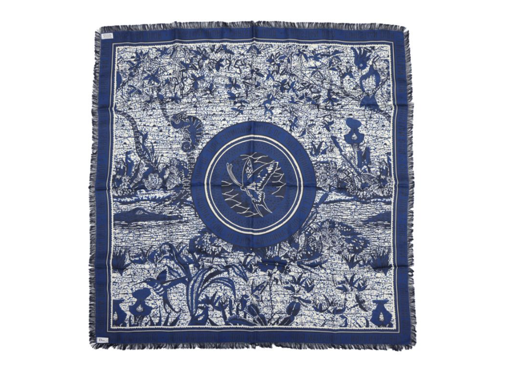 （加購品）DIOR 迪奧 Ｗax 蠟染系列 Carnivora 絲綢絲巾1