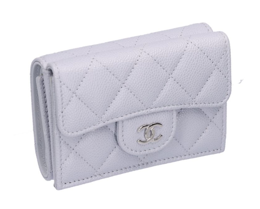 （加購品）CHANEL 香奈兒 荔枝紋 小牛皮 口蓋三折短夾 AP02305
