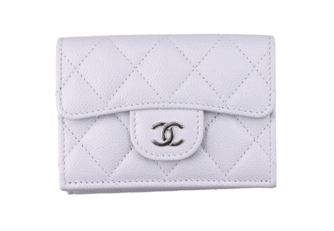 （加購品）CHANEL 香奈兒 荔枝紋 小牛皮 口蓋三折短夾 AP02300