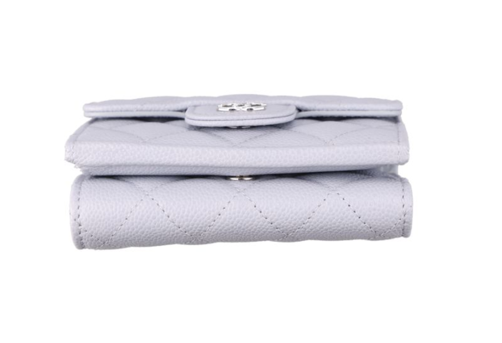 （加購品）CHANEL 香奈兒 荔枝紋 小牛皮 口蓋三折短夾 AP02304