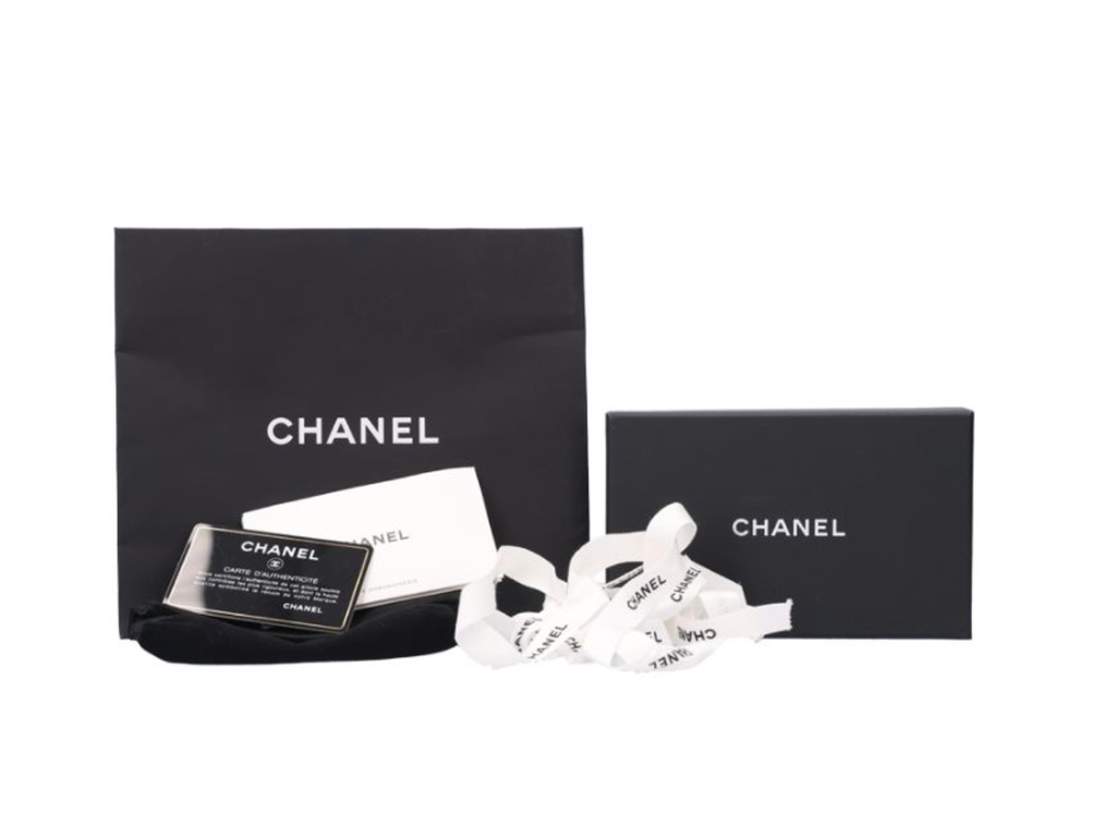 CHANEL 香奈兒 勃根地紅皮革 手風琴 鍊帶卡片夾 AP17306
