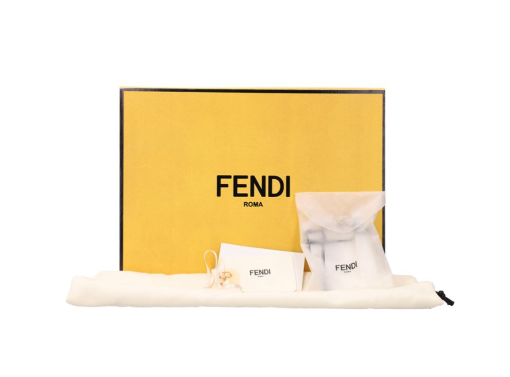 FENDI 芬迪 Peekaboo 迷你皮革肩背包 奶茶金 8BN2448