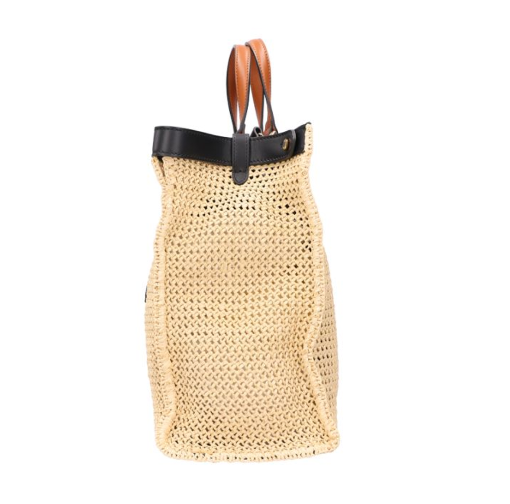 FENDI 芬迪 Logo 拉菲草編織 X-Tote 托特包 8BH3743