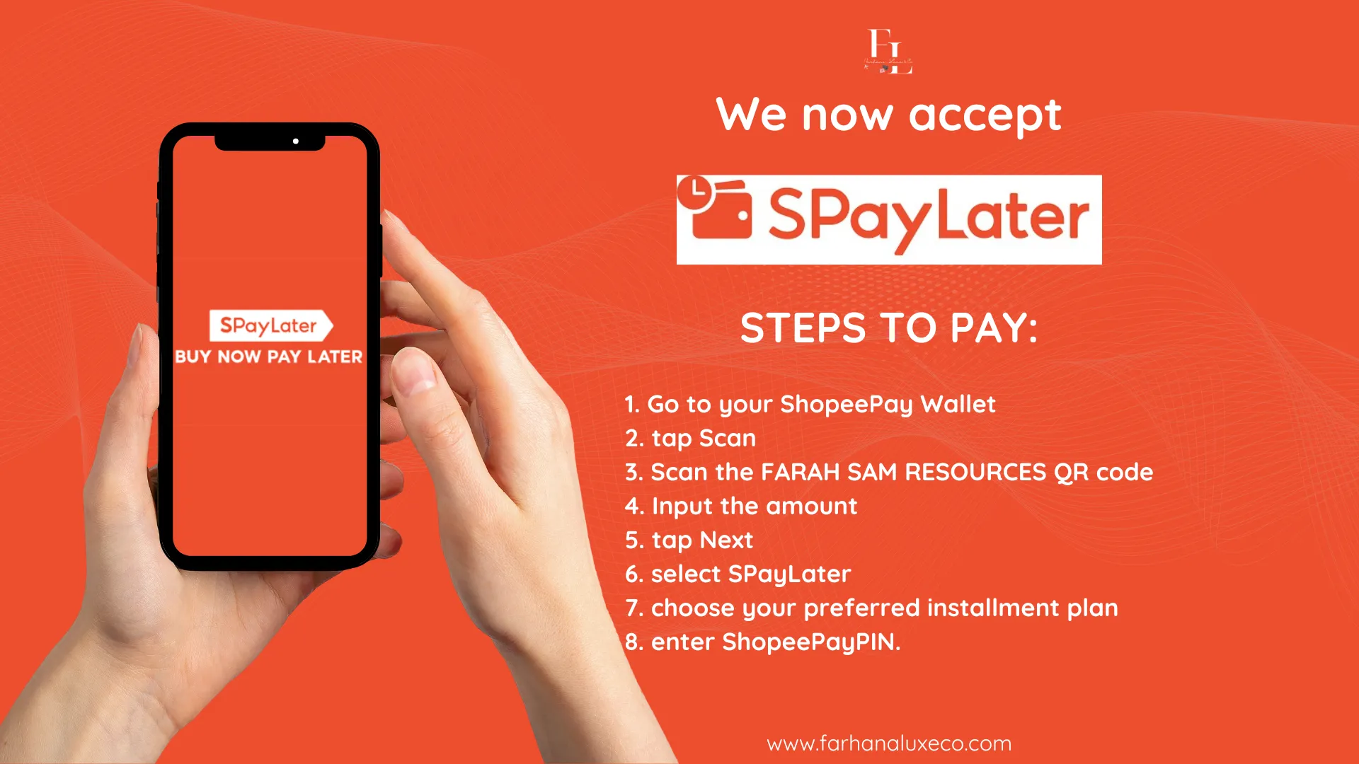 Select SPAYLATER QR Installment at Checkout | Farhana Luxe & Co. - @coachoriginalbyfarahh | Farah Sam Resources