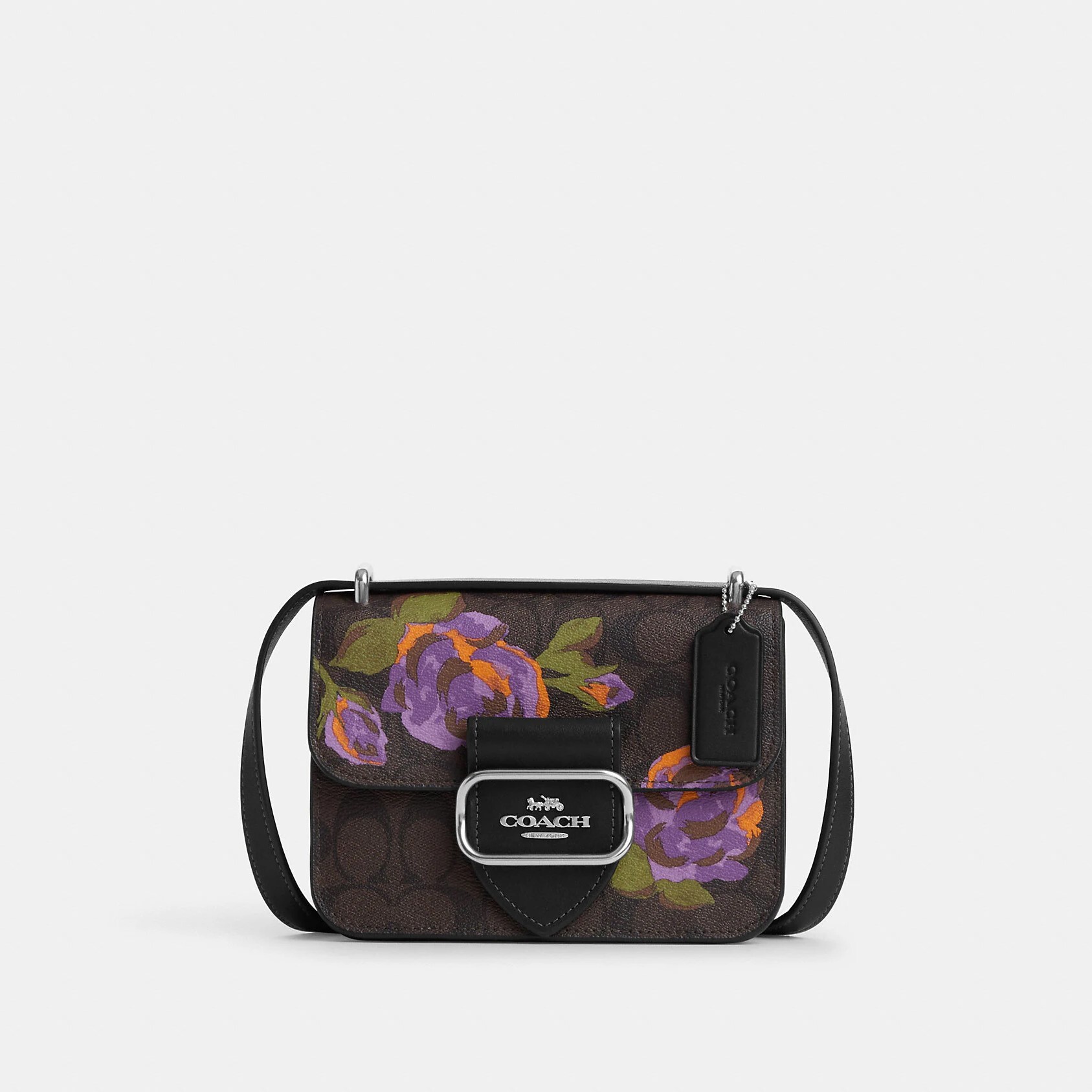Coach (CF334) Mollie 25 Small Jumbo Floral Print Coated Canvas Tote Handbag  