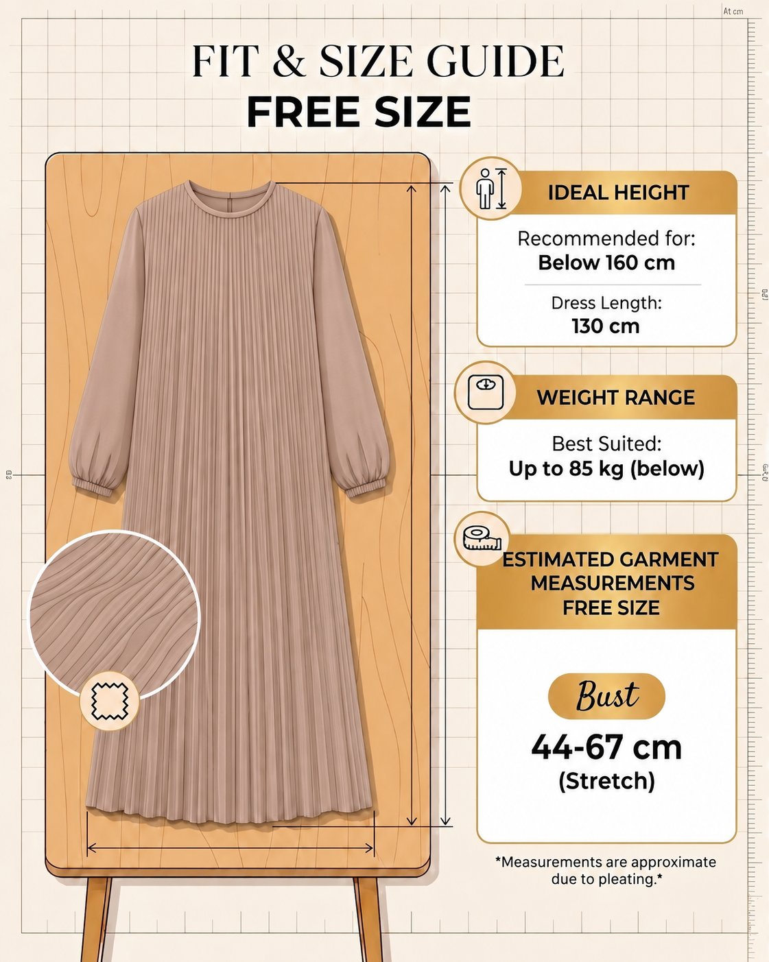 taupe size chart
