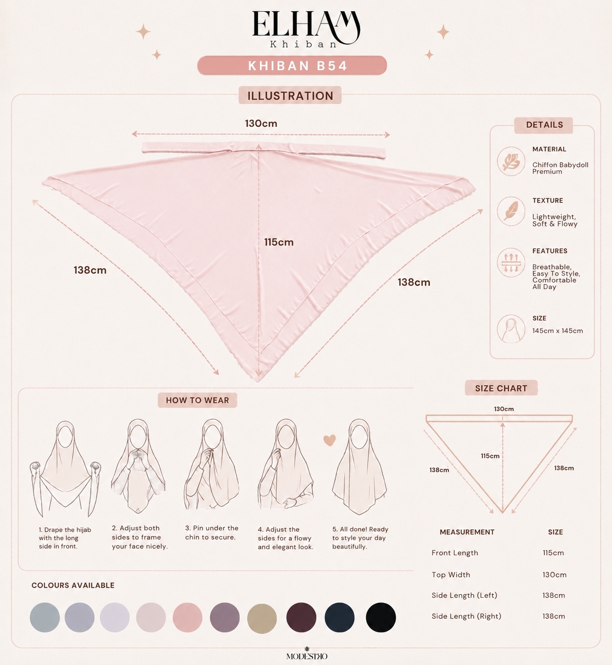 Size chart khiban b54