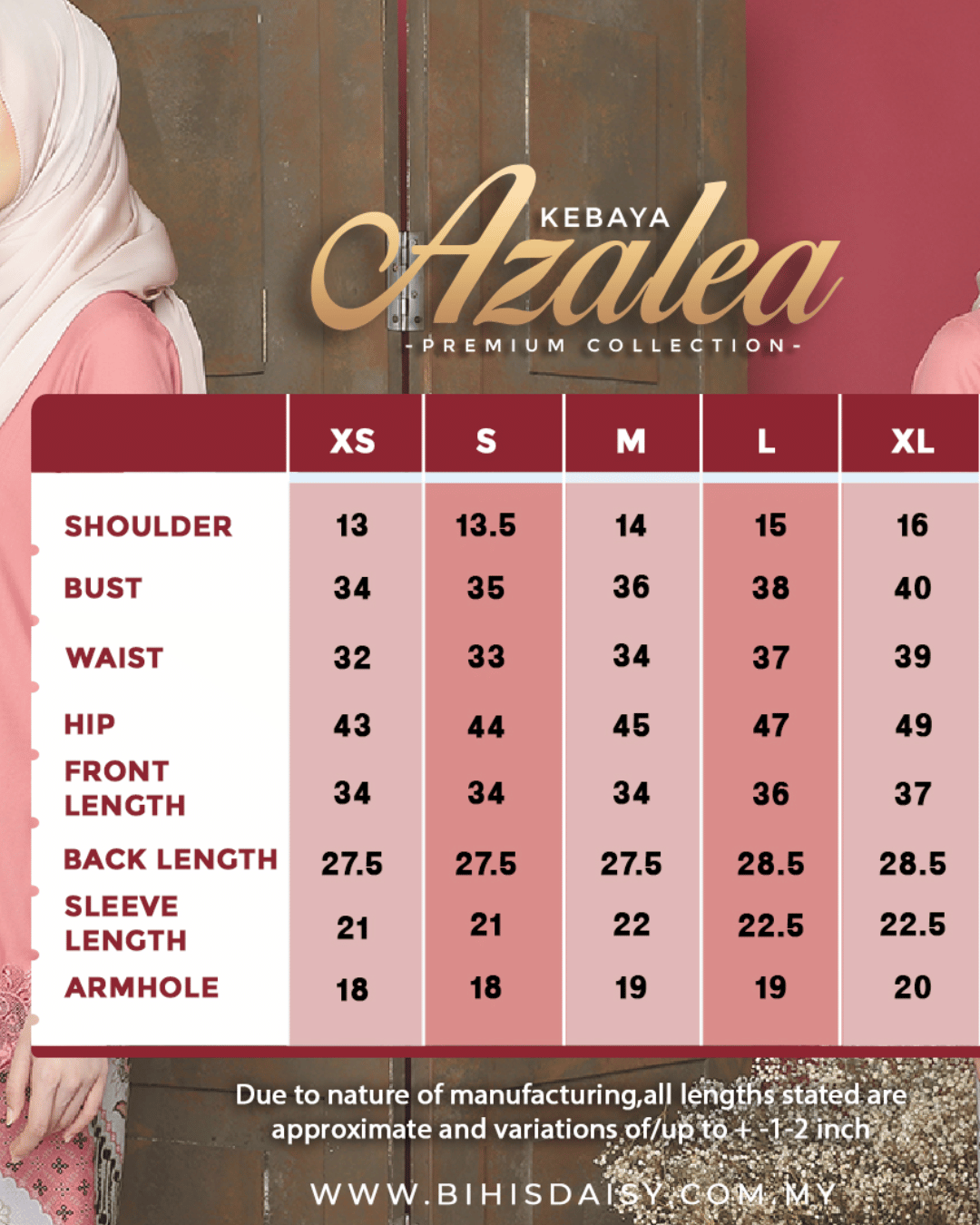 size chart azalea