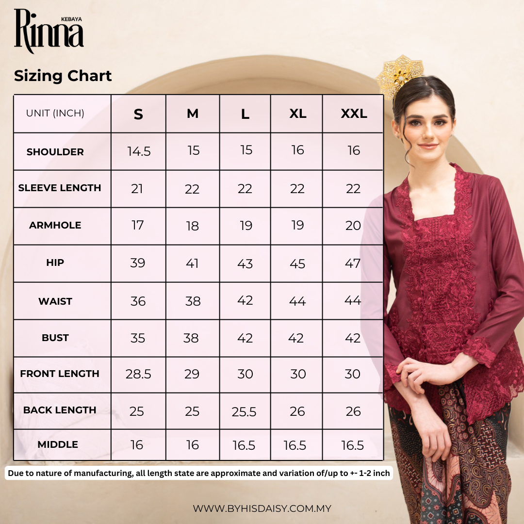 Size Chart (RINNA) - Website Feed