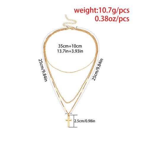 CHEEKYWAWA 鍍金銀十字架多層項鍊-TWD390$ (3)