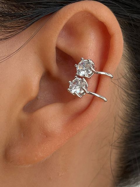 (((CHEEKY REBEL 扣環式鑽石耳環 -TWD390$