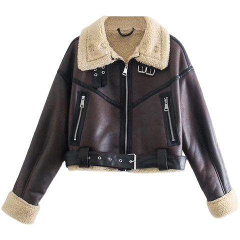 (((PU仿黑皮革厚內裡飛機員外套-720$  (2)