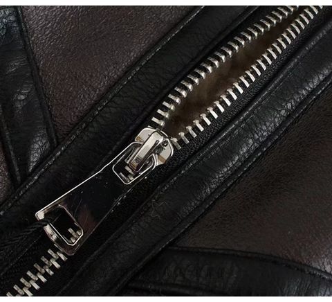 PU仿黑皮革厚內裡飛機員外套-720$  (1)