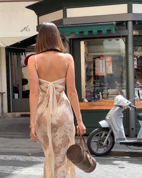 VINTAGE FLORAL LACE BACK MAXI DRESS 699.2