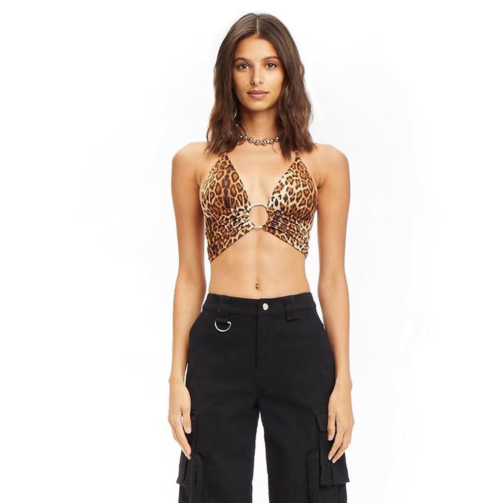 LEOPARD PRINT BUCKLE FRONT WRAP -455-3