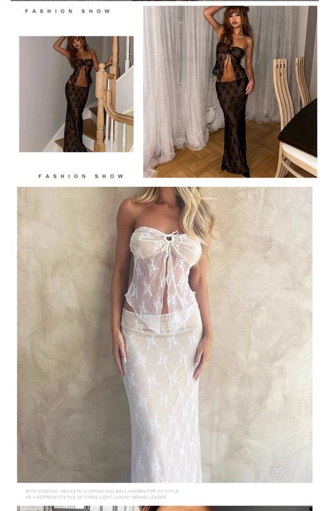 VINTAGE FLORAL BALCK LACE BABE MAXI SKIRT CO ORD -799-77