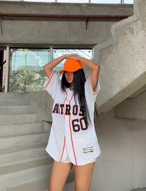 Astros Keuchel BASBALL BOYFRIEND TOP MINI DRESS - 988-5