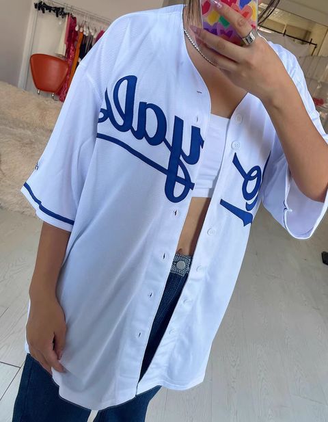 CHEEKY VINTAGE BASEBALL BOYFRIEND OVERSIZED SHIRT -988-4 (2)