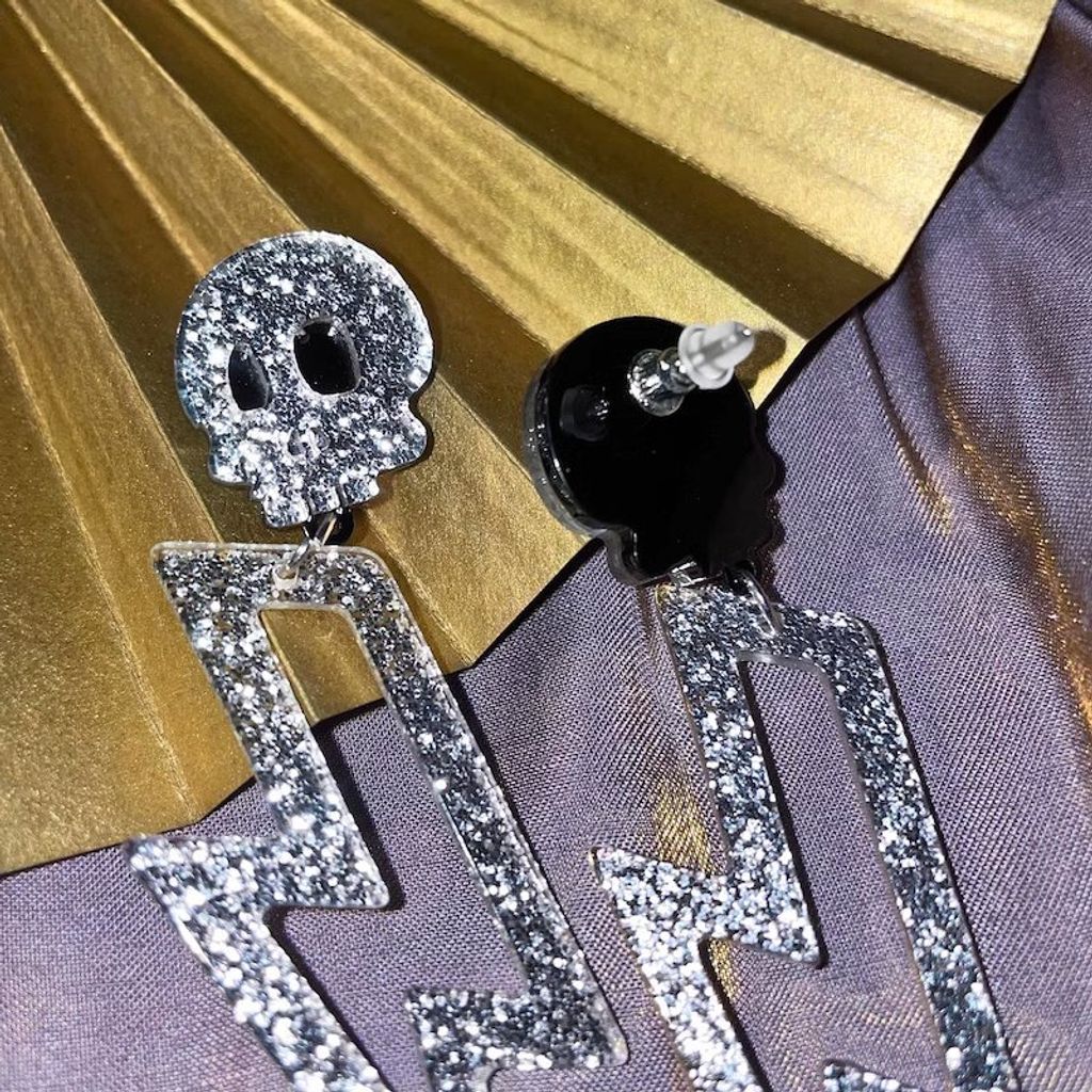 SEQUIN SKULL EARRINGS -450$-3