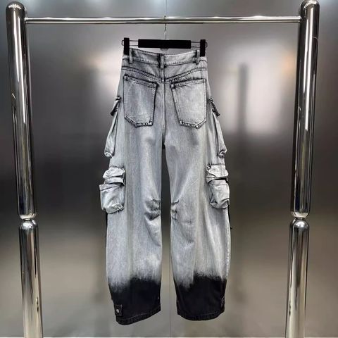 TIE DYE GRAY  BOYFRIEND BAAGY JEANS - 1990$-4