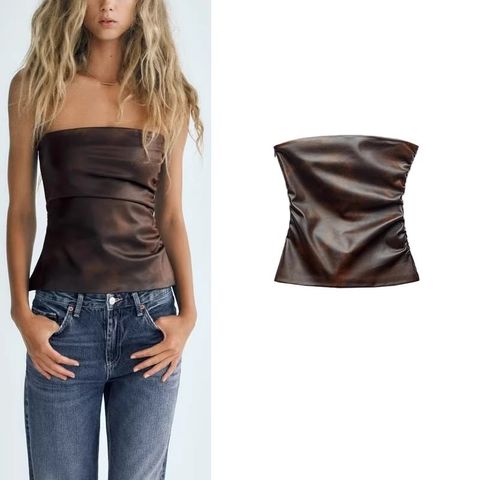 PU LEATHER BARDOT TOP - XS-L 799$