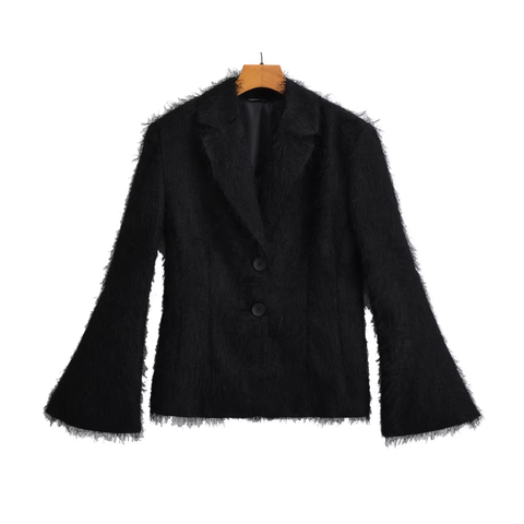 BLACK TESSAL BLAZER -1180 