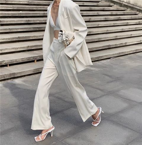 復古排扣西裝BLAZER IN WHITE -1480-666