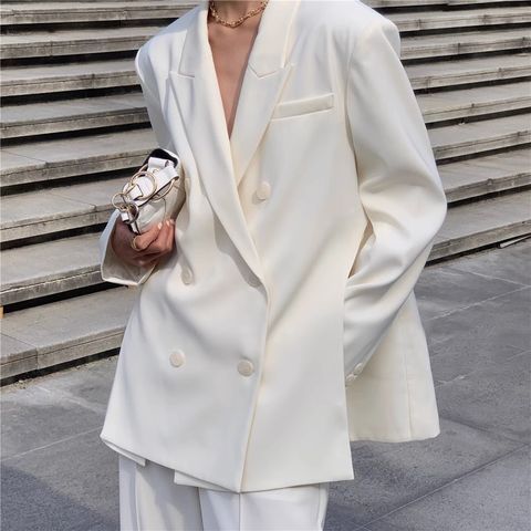 復古排扣西裝BLAZER IN WHITE -1480