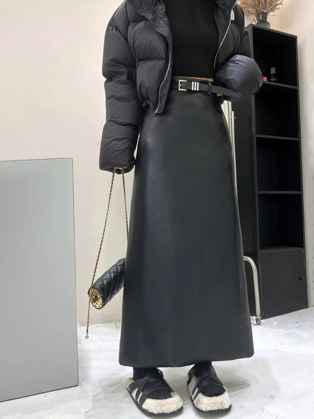 FAUX LEATHER MAXI SKIRT -899$-2345