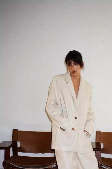 皮革FAUX LEATHER OVERSIZED BLAZER -0000