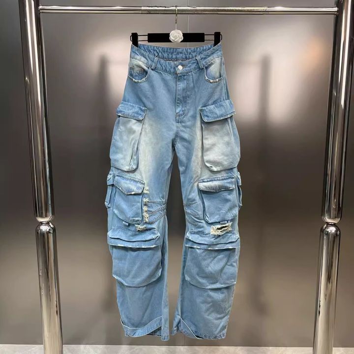 SUMMER LIGHT POCKETS BAGGY JEANS -2 (1)