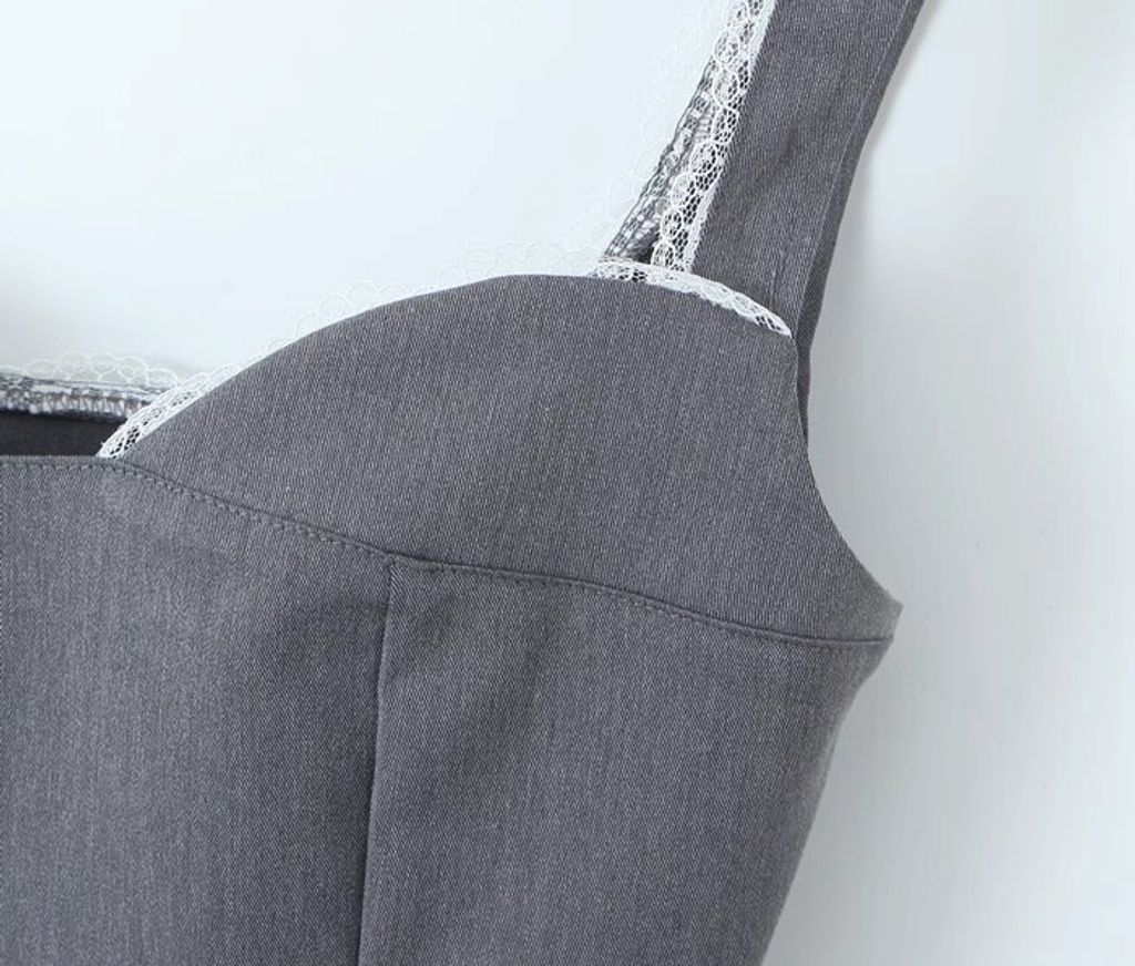BOSS BABE GRAY TANK TOP MIDI SKIRT SET-011