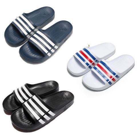 ADIDAS DURAMO SLIDE 防水拖鞋男女白U43664 黑 G15890 深藍 G15892