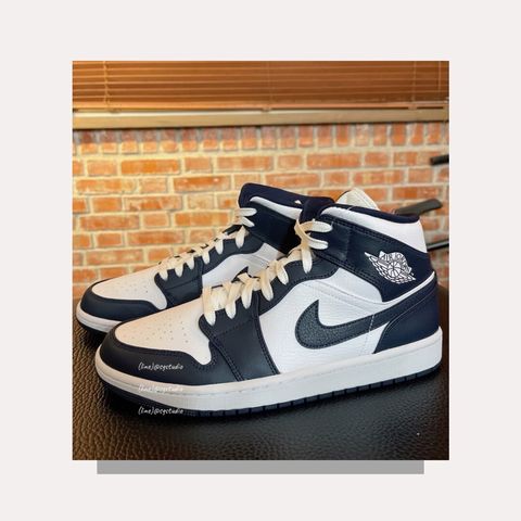 Air Jordan 1 Mid Obsidian 554724-174 黑曜石 深藍 金標 AJ1 中筒鞋