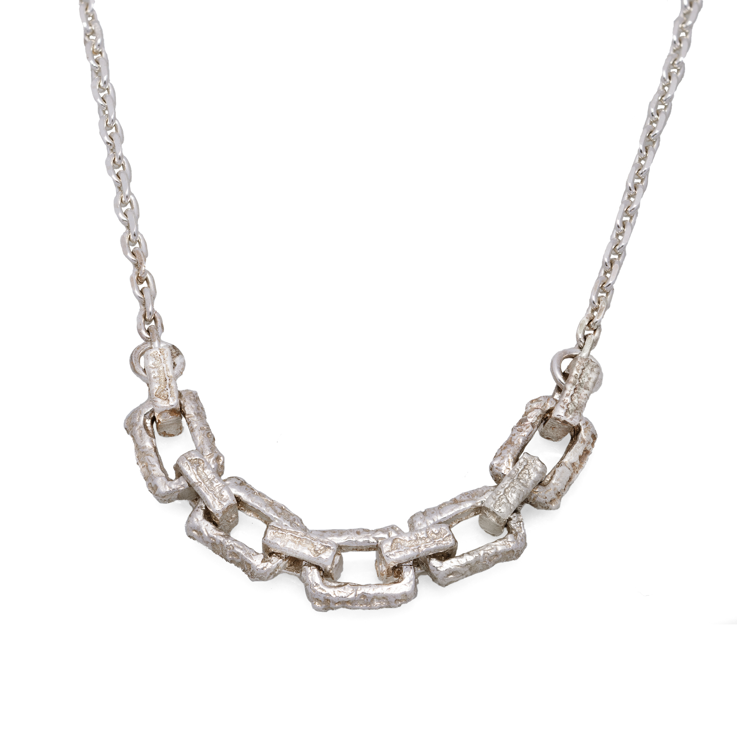 square cutout chain necklace