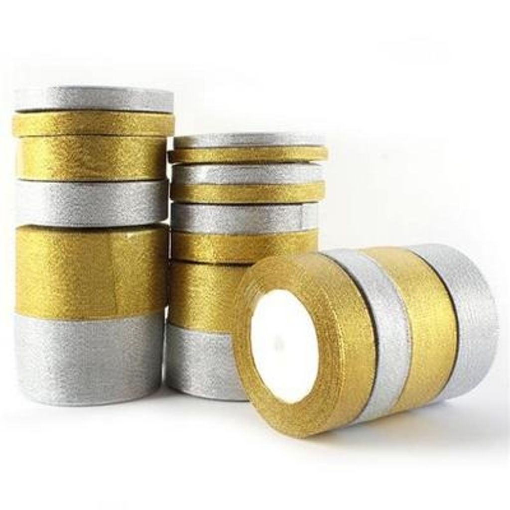 Metallic Gold and Silver Ribbon for decoration and gift wrapping