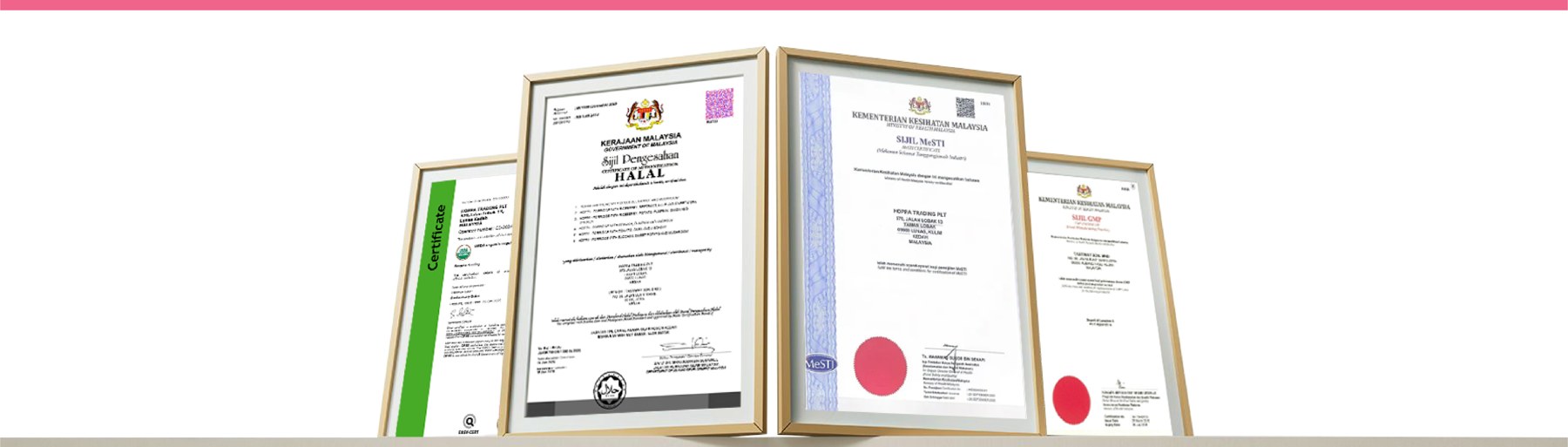 Hoppa Trading PLT official Halal, MeSTI and GMP certification documents