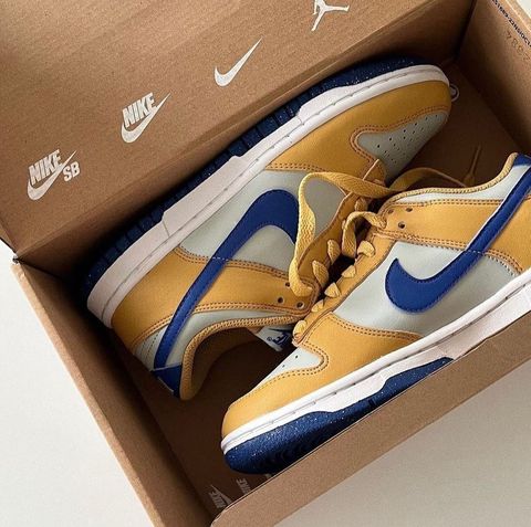 NIKE DUNK LOW Next Nature Wheat Gold Royal 復古黃藍灰芥黃女鞋