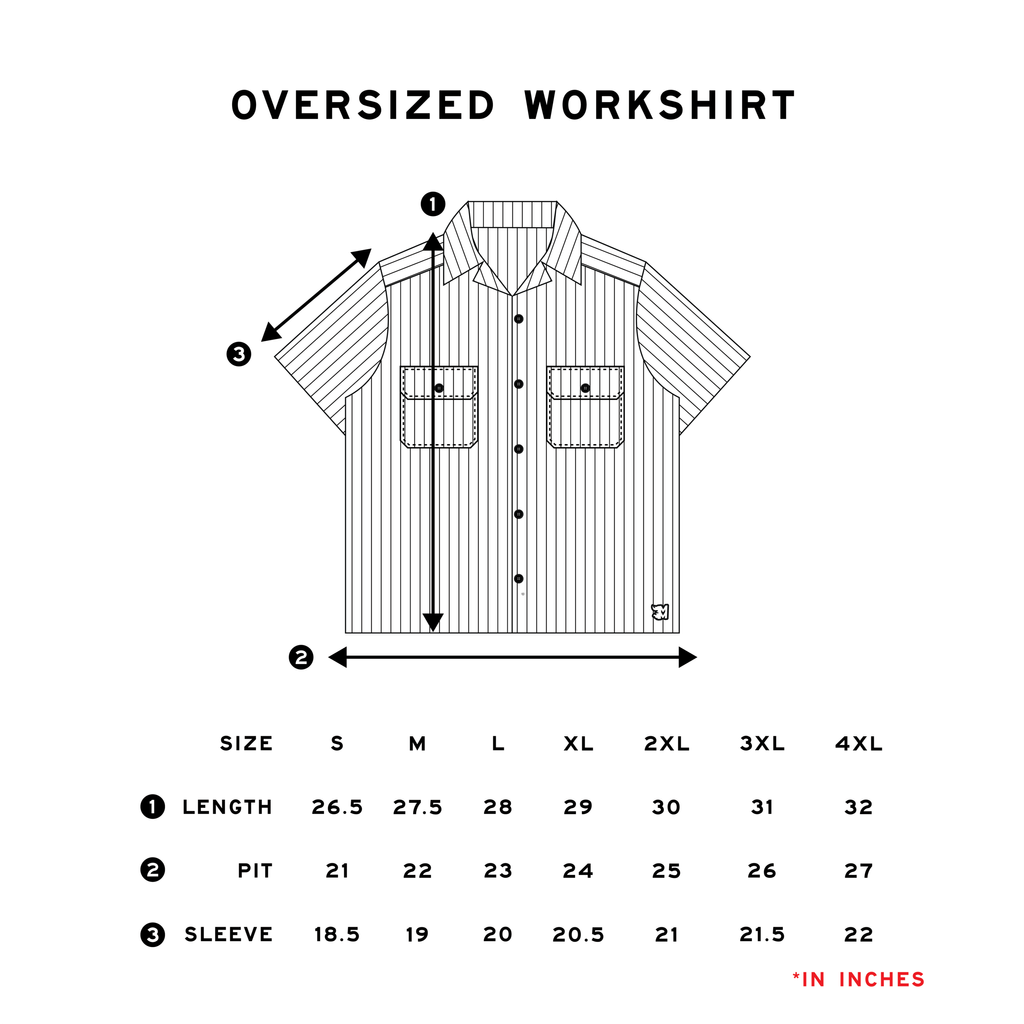 WORKSHIRT SIZE CHART