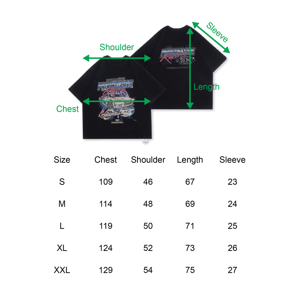 SIZE CHART SHORT SLEEVE