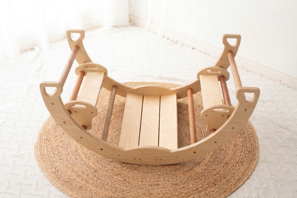 Climbing Arch with see-saw (birch see-saw)